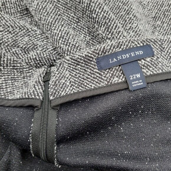 Lands End Womens Skirt Size 22W Tweed Black White Zipper Length 24" Size 22 W - Picture 3 of 9